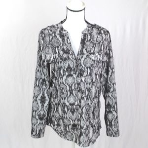 Calvin Klein Animal Print Shirt Small Black White